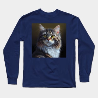 Beautiful Maine Coon Tabby Cat Long Sleeve T-Shirt